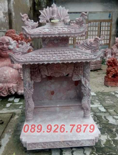 Mẫu trang thờ đá ngoài trời có mái che đẹp bán Kiên Giang